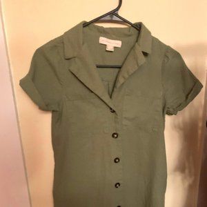 Army Green Button Down Tunic/Dress